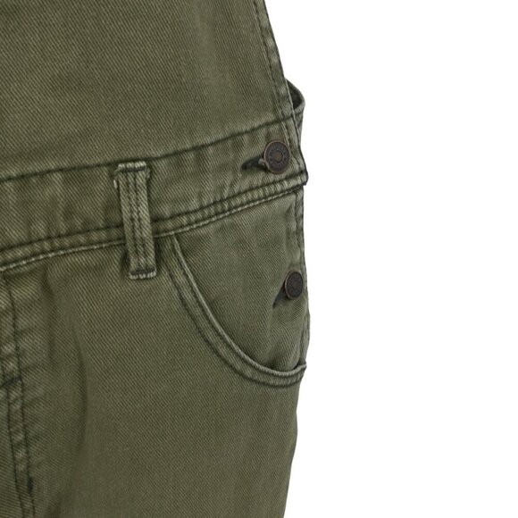 Brandy Melville Army Military Green Overalls Shortalls Shorts Size M Frayed Raw - Picture 2 of 14